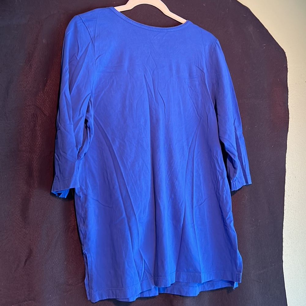Woman Within Tee 3/4 Sleeve Blue Size 14/16 NWOT - Picture 3 of 4